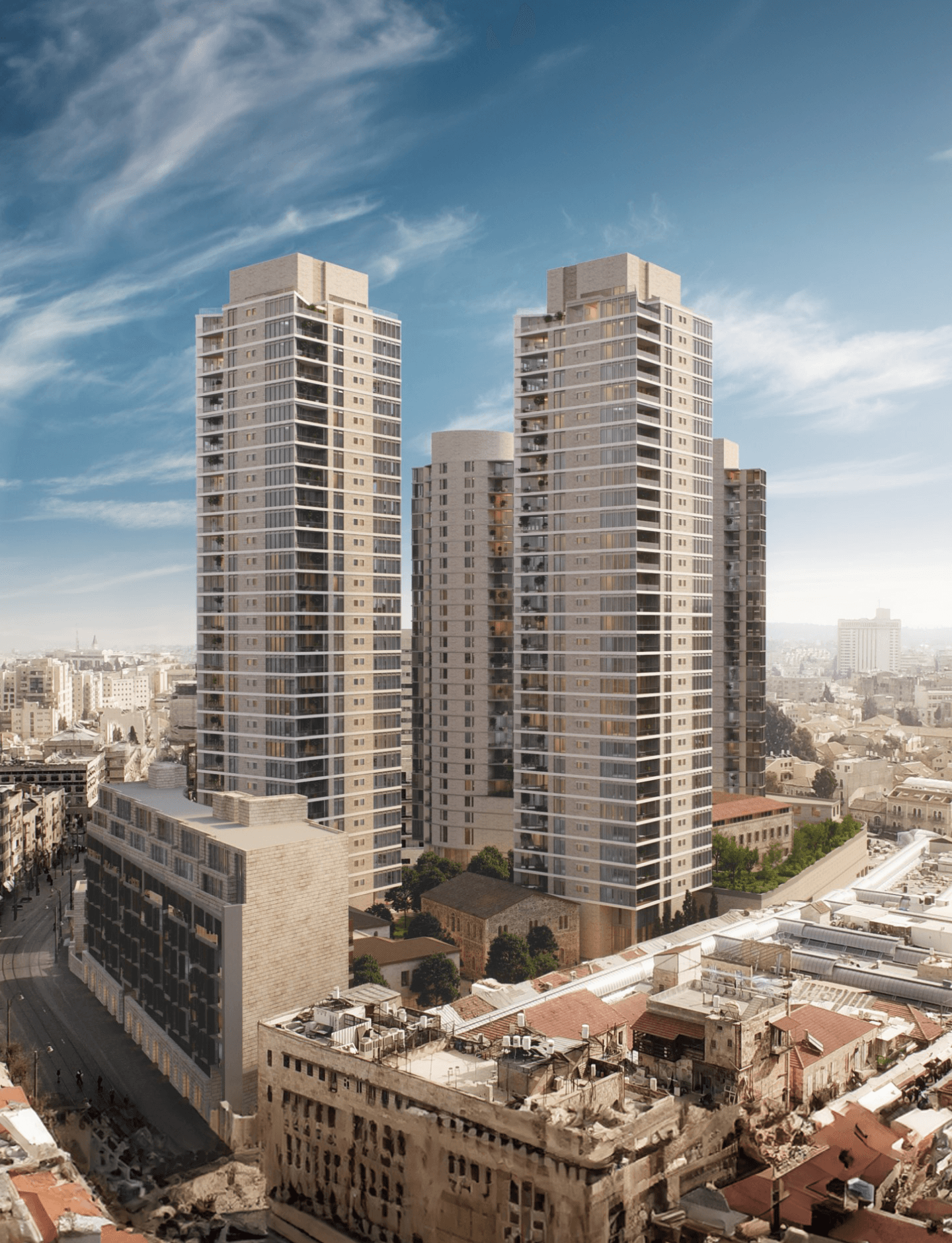 מגדלי מגורים פרויקט עץ חיים בירושלים Etz Chayim Residential Towers Project in Jerusalem